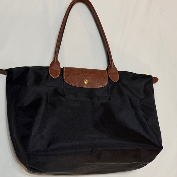 Longchamp Le Pliage Tote Bag Black and Brown - Picture 4 of 16